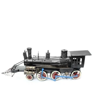 Buharlı Kara Tren Lokomotifi Eskitilmiş Biblo Siyah 32cm