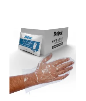 Burpak Şeffaf Eldiven HDPE L 100 Adet x 100 Paket - Koli
