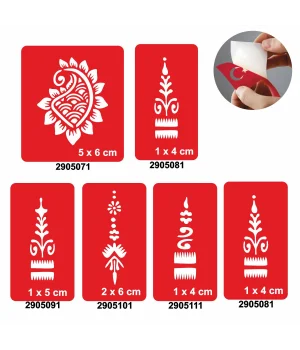 Buta 5'li Set Geçici Dövme Kına Şablonu