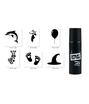 Cadı Ve Balon Geçici Sprey Dövme Seti Spray Tatto