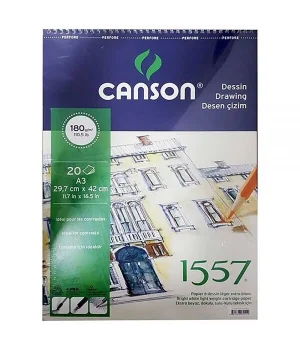 Canson 1557 Dessin Resim ve Eskiz Çizim Defteri 180 gr. A3 20 Sayfa
