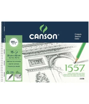 Canson 1557 Resim ve Eskiz Çizim Defteri 120 gr. 35x50 cm. 15 Sayfa