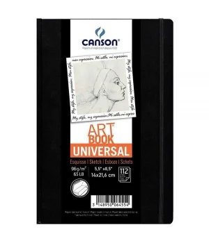 Canson Art Book Universal Sert Kapak Lastikli Eskiz Çizim Defteri 96 gr. 14x21.6 cm. 112 Sayfa