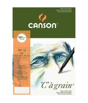 Canson Ca Grain İnce Dokulu Çizim Eskiz Defteri 180 gr. A3 30 Sayfa