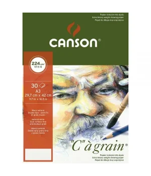 Canson Ca Grain İnce Dokulu Eskiz Çizim Defteri 224 gr. A3 30 Sayfa
