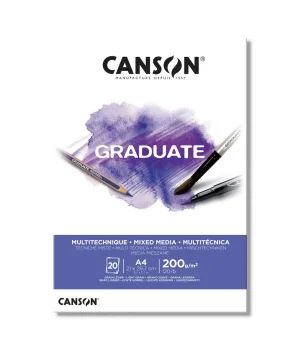 Canson Graduate Mixed Media Çok Amaçlı Eskiz Çizim Defteri 200 gr. A4 20 Sayfa