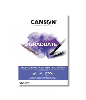 Canson Graduate Mixed Media Çok Amaçlı Eskiz Çizim Defteri 200 gr. A5 20 Sayfa