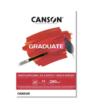 Canson Graduate Yağlı Boya ve Akrilik Boya Defteri Blok 290 gr. A3 20 yaprak
