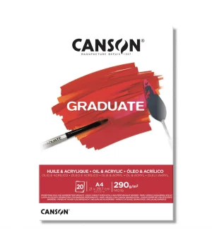 Canson Graduate Yağlı Boya ve Akrilik Boya Defteri Blok 290 gr. A4 20 yaprak