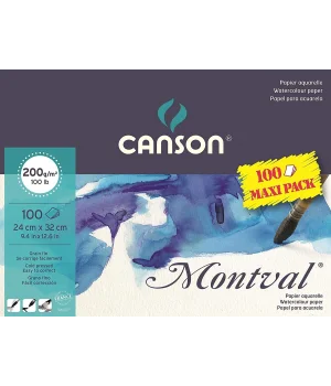 Canson Montval Maxi Pack Sulu Boya Defteri Blok 200 gr. 24x32 cm. 100 yaprak