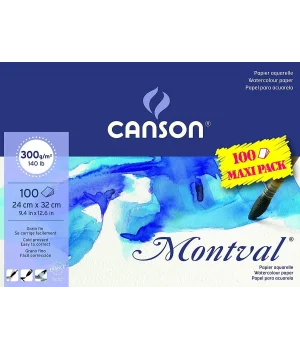 Canson Montval Maxi Pack Sulu Boya Defteri Blok 300 gr. 24x32 cm. 100 yaprak