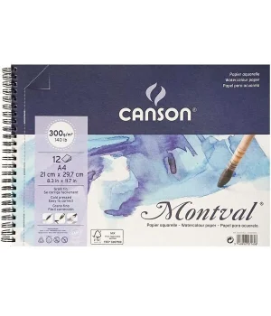 Canson Montval Spiralli Sulu Boya Defteri Blok 300 gr. A4 12 yaprak