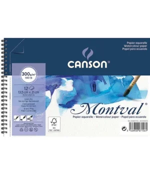 Canson Montval Spiralli Sulu Boya Defteri Blok 300 gr. A5 12 yaprak