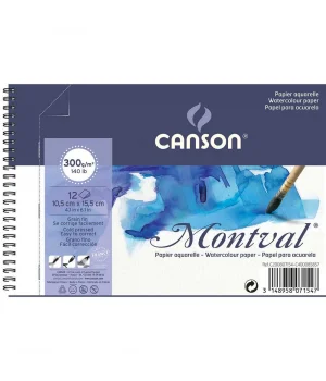 Canson Montval Spiralli Sulu Boya Defteri Blok 300 gr. A6 12 yaprak