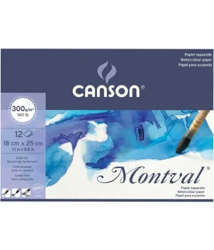 Canson Montval Sulu Boya Defteri Blok 300 gr. 18x25 cm. 12 yaprak