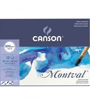 Canson Montval Sulu Boya Defteri Blok 300 gr. 24x32 cm. 12 yaprak