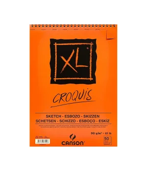 Canson XL Krem Eskiz Çizim Defteri Üstten Spiralli 90 gr. A5 50 Sayfa