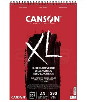 Canson XL Spiralli Yağlı Boya ve Akrilik Boya Defteri 290 gr. A3 30 yaprak