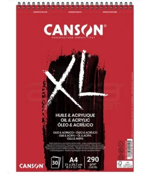 Canson XL Spiralli Yağlı Boya ve Akrilik Boya Defteri 290 gr. A4 30 yaprak