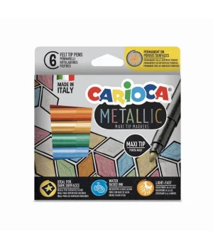 Carioca 6 Renk Maxi Tip Metalik Keçeli Kalem Seti