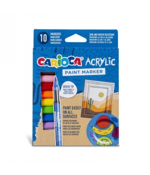 Carioca Akrilik Kalem Fırça Uçlu 10 Renk (45281)