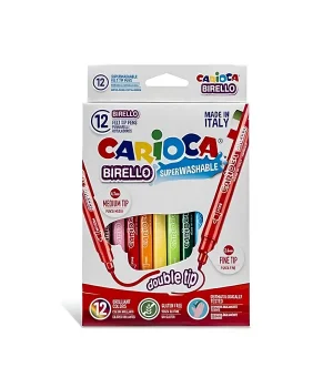 Carioca Bırello Süper Yıkanabilir Çift Taraflı Keçeli Boya Kalemi 12’li
