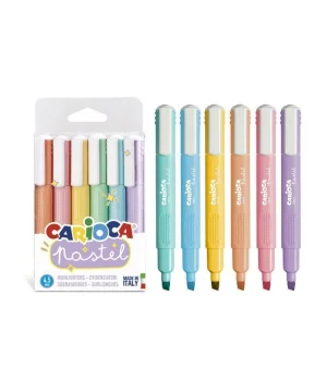 Carioca Highlighter İşaretleme Kalemi Seti 6 Renk Pastel Renkler