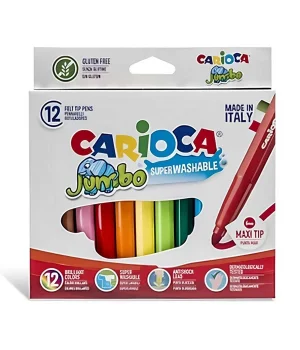 Carioca Jumbo Süper Yıkanabilir Keçeli Boya Kalemi 12’li