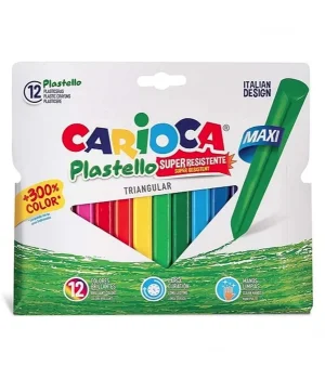 Carioca Jumbo Üçgen Yıkanabilir Pastel Boya Kalemi 12'li 42671