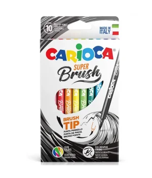 Carioca Keçeli Boya Süper Brush Fırça Uçlu 10'lu 42937