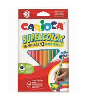 Carioca Supercolor Maxi Üçgen Kuru Boya Kalemi 12 Renk