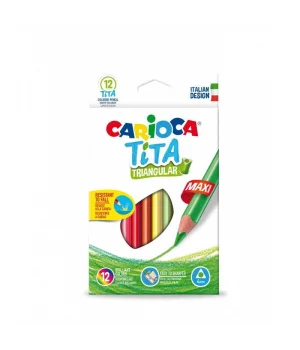 Carioca Tita Maxi Üçgen Kuru Boya Kalemi 12 Renk
