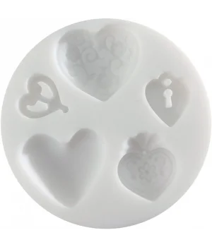 Cernit Silicone Mould Silikon Polimer Kil Kalıbı HEARTS