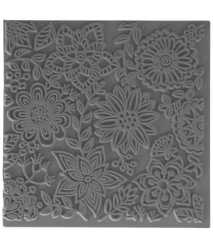 Cernit Texture Plate Silikon Polimer Kil Desen ve Doku Kalıbı 9x9 cm. BLOSSOMS