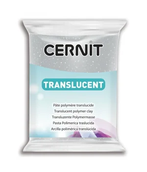 Cernit Translucent (Transparan) Polimer Kil 080 Glitter Silver