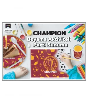 Champion Sarı Kırmızı Boyama Aktiviteli Parti Sunumu