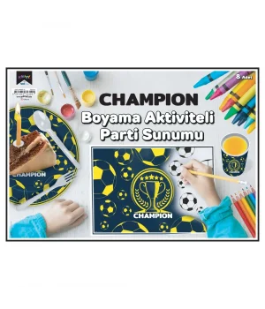 Champion Sarı Lacivert Boyama Aktiviteli Parti Sunumu