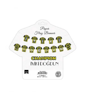 Champion Sarı Lacivert İyi ki Doğdun Harf Afiş