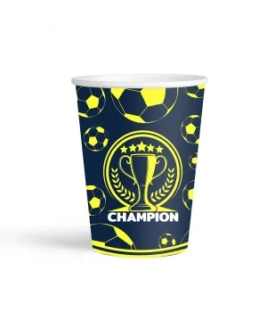 Champion Sarı Lacivert Karton Bardak