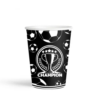Champion Siyah Beyaz Karton Bardak