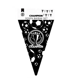 Champion Siyah Beyaz Üçgen Flama Süsleme Seti