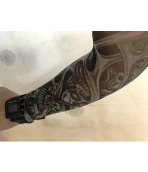 Çift Kol Giyilebilir Dövme İskelet Desenler Tattoo Sleeve