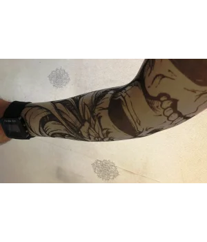 Çift Kol Giyilebilir Dövme İskeletli Desenler Tattoo Sleeve