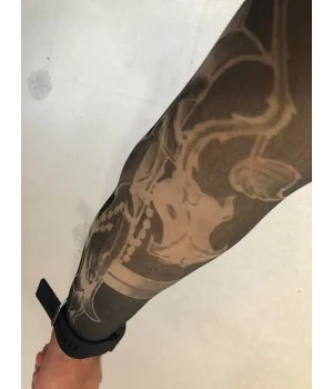 Çift Kol Giyilebilir Dövme Siyah Güllü Desenler