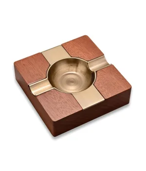 Cigarloong Ahşap Kare Puro Küllüğü Bronze 2li