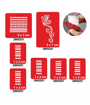 Çizgisel Motif 5'li Set Geçici Dövme Kına Şablonu