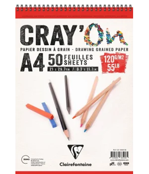 Clairefontaine CrayOn Eskiz Çizim Defteri Üstten Spiralli 120 gr. A4 50 yp.