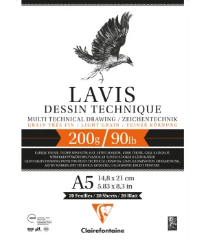 Clairefontaine Lavis Multi Teknik Eskiz Çizim Defteri 200 gr. A5 20 yp.