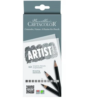 Cretacolor Artist Studio Graphite Drawing Pencils Dereceli Karakalem Eskiz Çizim Seti 12li