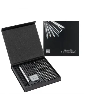 Cretacolor Black Box Premium Karakalem Eskiz Çizim Seti Hediyelik Kutu 20 Parça